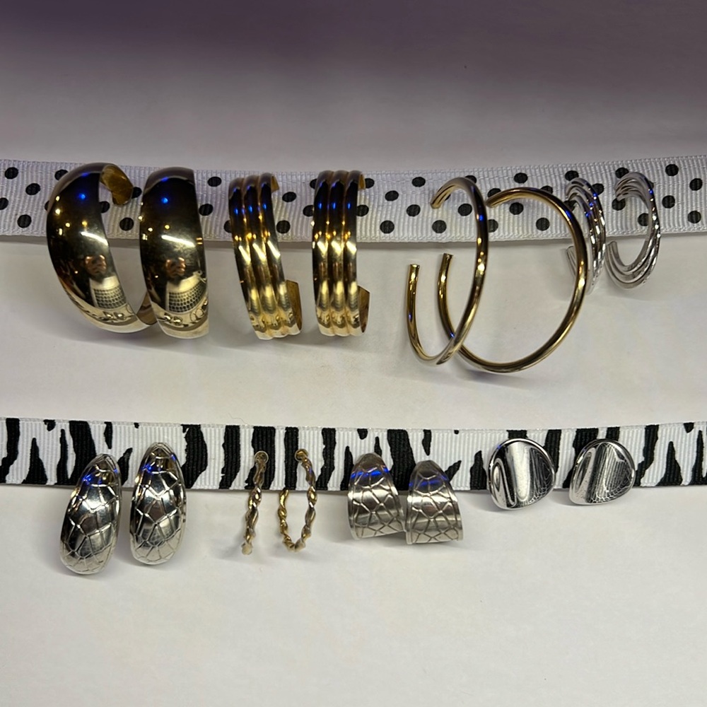 Vintage 80s Silver and Gold Earrings Lot
